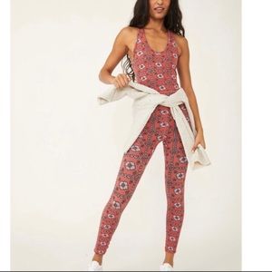 Free People Jacquard Floral Onesie Size Small EUC